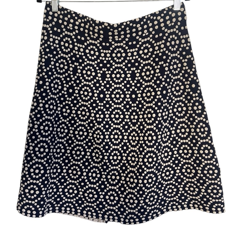 Boden Women’s Stretch  A-Line Skirt Navy Blue White Size 12R